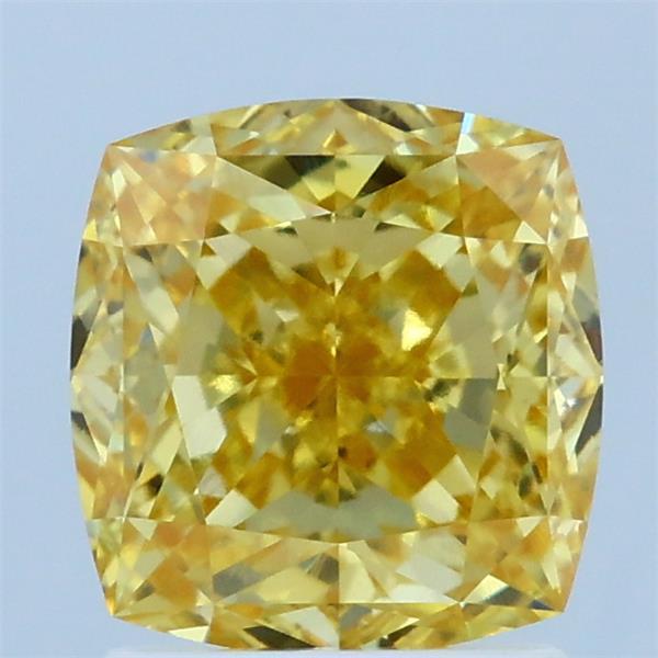 2.02ct Cushion FANCY INTENSE YELLOW VVS2 Lab Created Diamond