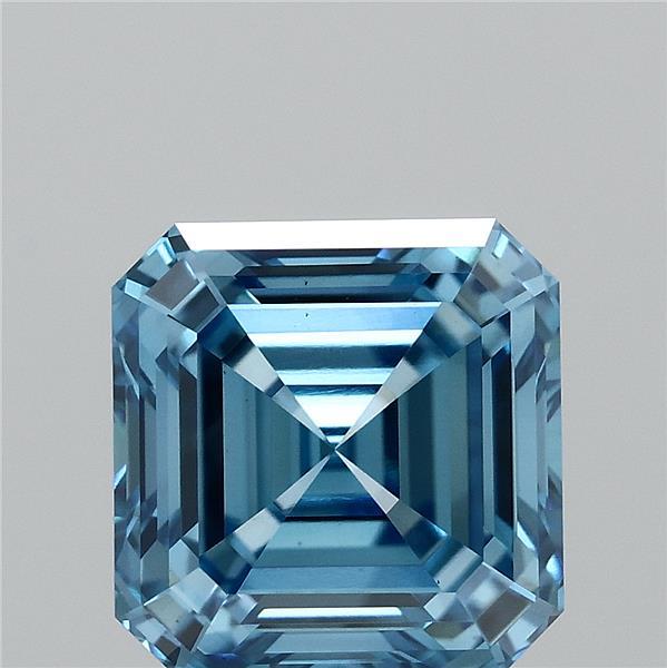 2.01ct Asscher FANCY VIVID BLUE VS1 Lab Created Diamond