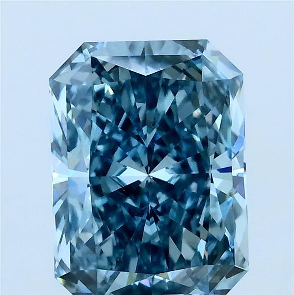 2.13ct Radiant FANCY VIVID GREEN BLUE VS1 Lab Created Diamond