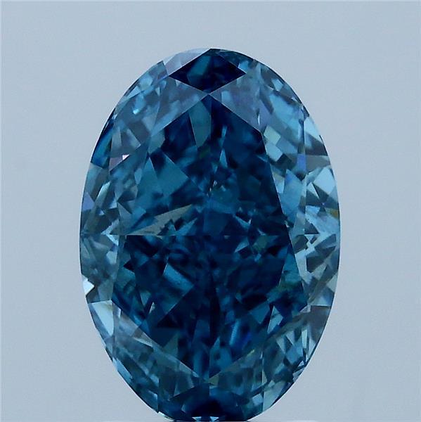 2.62ct Oval FANCY VIVID BLUE VS2 Lab Created Diamond