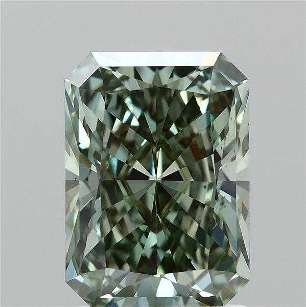 2.05ct Radiant FANCY VIVID GREEN VS2 Lab Created Diamond