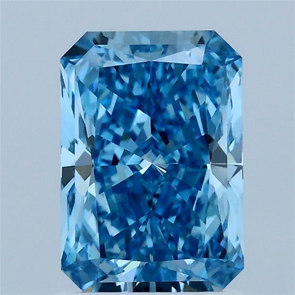 1.61ct Radiant FANCY VIVID BLUE VS2 Lab Created Diamond