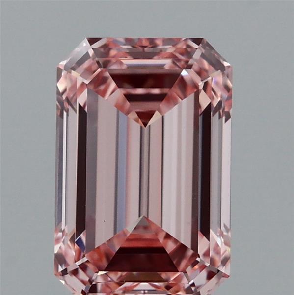 1.51ct Emerald FANCY INTENSE PINK VVS2 Lab Created Diamond