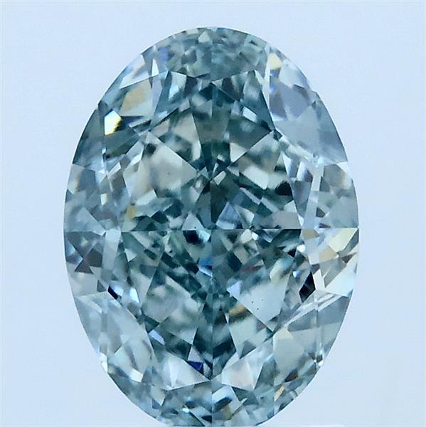 2ct Oval FANCY INTENSE BLUE GREEN VS1 Lab Created Diamond