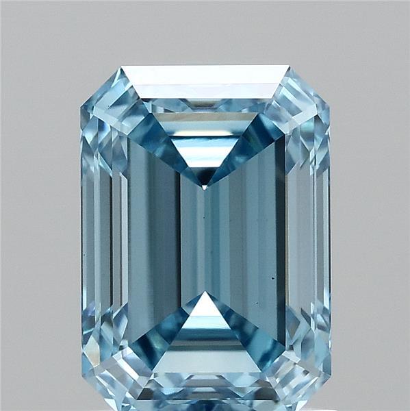 1.55ct Emerald FANCY VIVID BLUE VVS2 Lab Created Diamond