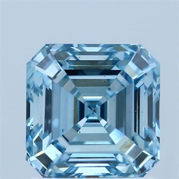 1.51ct Asscher FANCY VIVID BLUE VS2 Lab Created Diamond