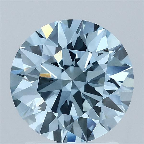 1.85ct Round FANCY VIVID BLUE VS1 Lab Created Diamond