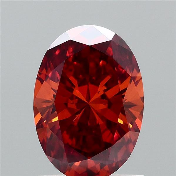 1.01ct Oval FANCY VIVID ORANGE VVS2 Lab Created Diamond