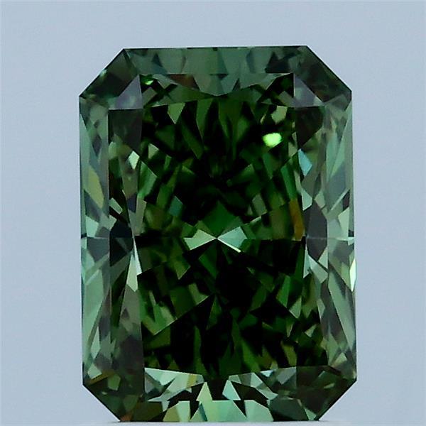 1.64ct Radiant FANCY VIVID GREEN VS1 Lab Created Diamond