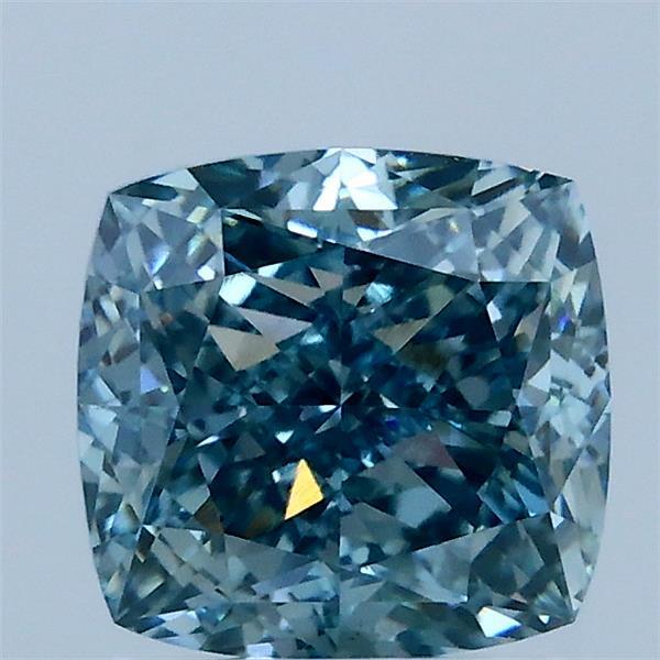 2.03ct Cushion FANCY VIVID GREEN BLUISH VS1 Lab Created Diamond