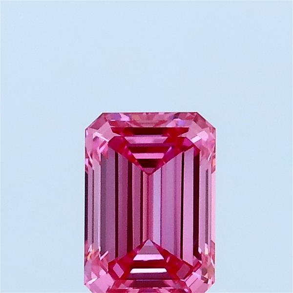 0.53ct Emerald FANCY VIVID PINK VVS2 Lab Created Diamond