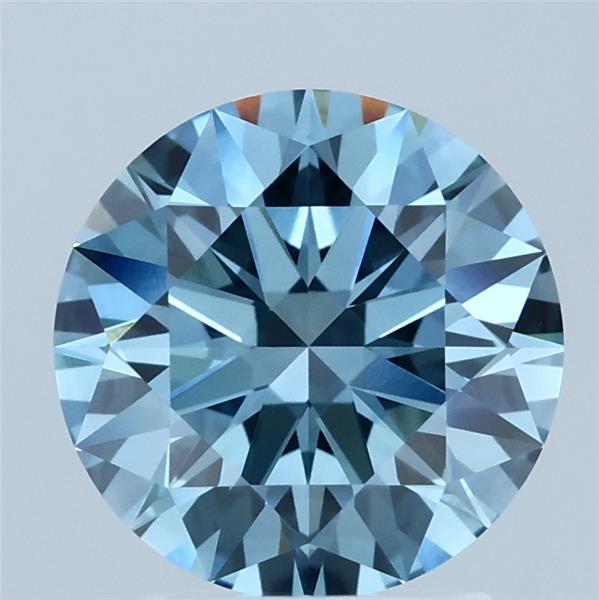 2.1ct Round FANCY VIVID BLUE VVS2 Lab Created Diamond