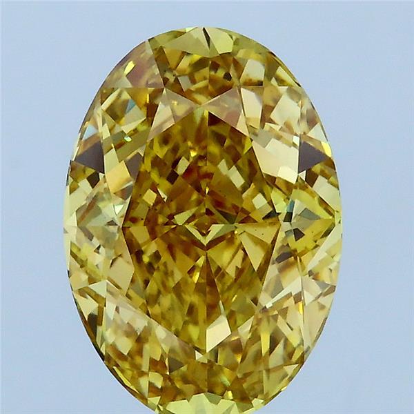 3.02ct Oval FANCY INTENSE YELLOW VS1 Lab Created Diamond