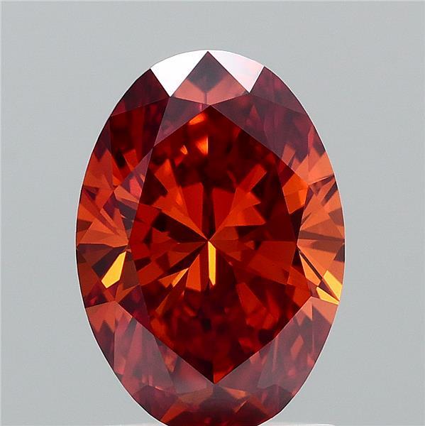 1.55ct Oval FANCY INTENSE BROWNISH ORANGE VVS2 Lab Created Diamond
