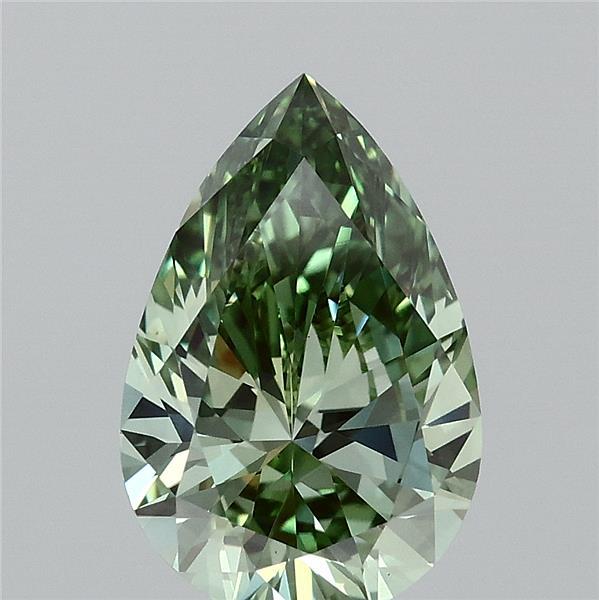 2ct Pear FANCY VIVID GREEN VS1 Lab Created Diamond