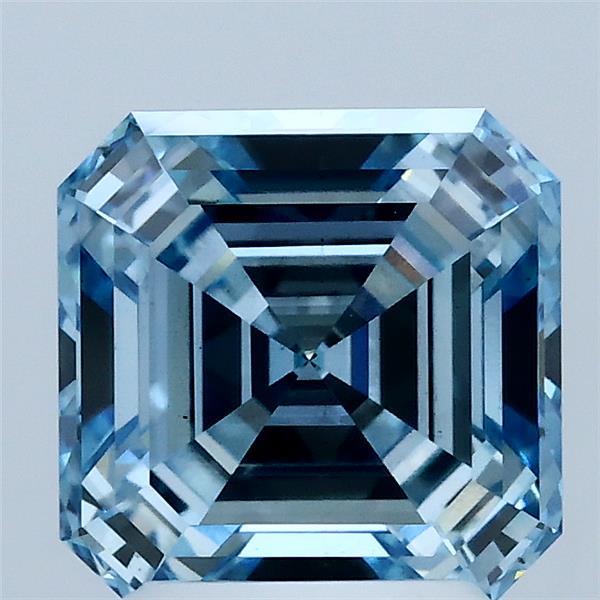 2.5ct Asscher FANCY VIVID BLUE VS2 Lab Created Diamond