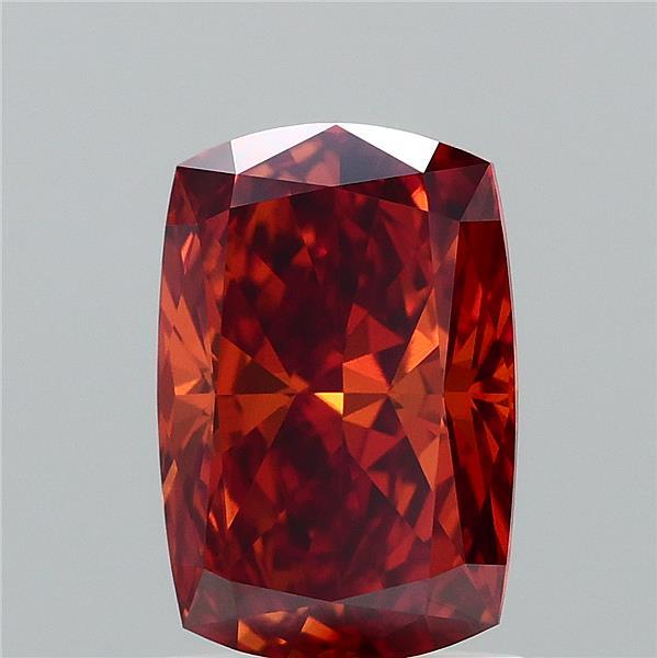 1.5ct Cushion FANCY INTENSE BROWNISH ORANGE VVS2 Lab Created Diamond