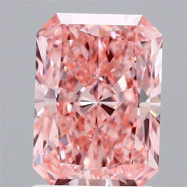1.81ct Radiant FANCY VIVID PINK VVS2 Lab Created Diamond
