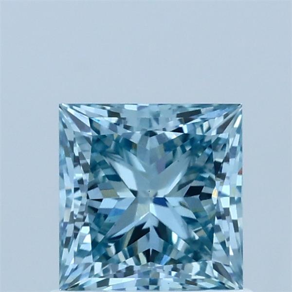 1.02ct Princess FANCY INTENSE BLUE GREENISH VS1 Lab Created Diamond