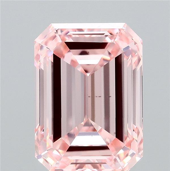 4.1ct Emerald FANCY INTENSE PINK VS2 Lab Created Diamond