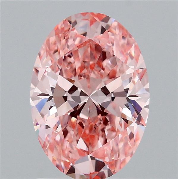 1.57ct Oval FANCY VIVID PINK VVS2 Lab Created Diamond