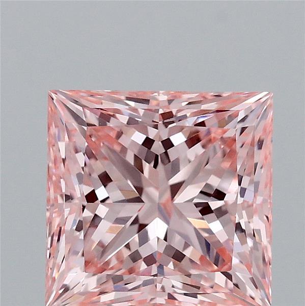 2.51ct Princess FANCY INTENSE PINK VS1 Lab Created Diamond