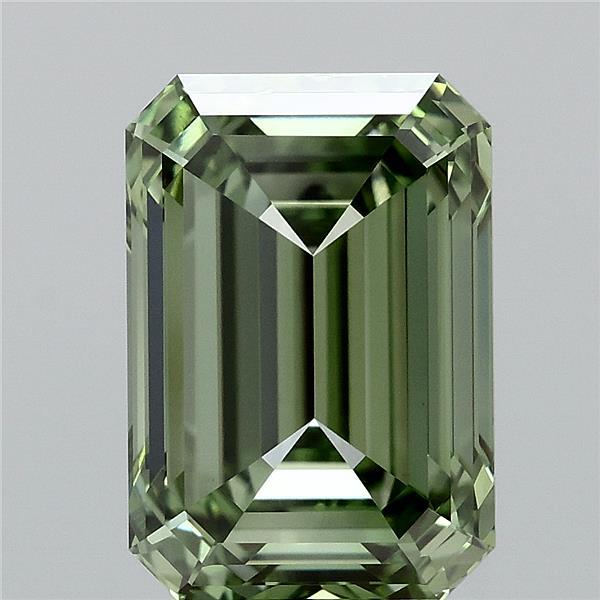 4.58ct Emerald FANCY VIVID GREEN VVS2 Lab Created Diamond