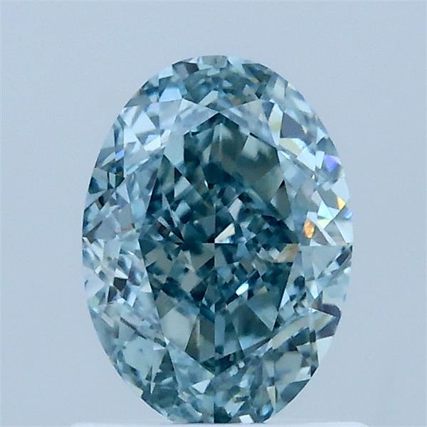 1.17ct Oval FANCY INTENSE BLUE GREEN VS1 Lab Created Diamond