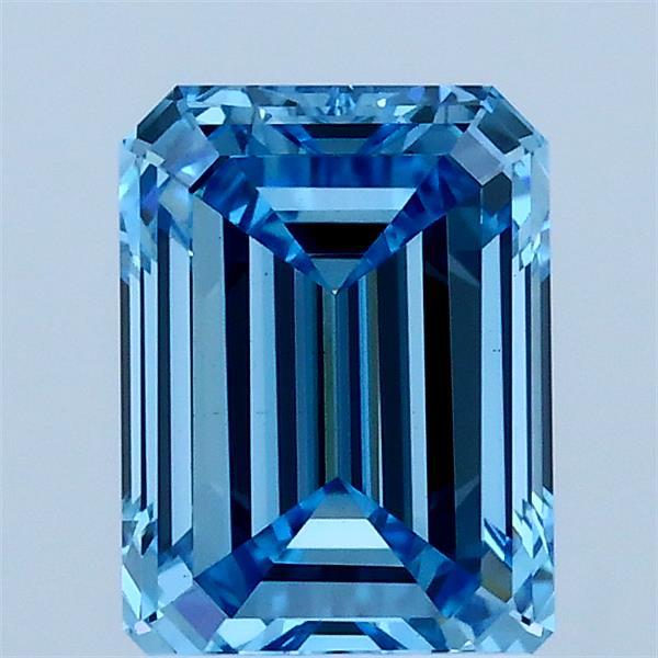 1.58ct Emerald FANCY VIVID BLUE VS1 Lab Created Diamond