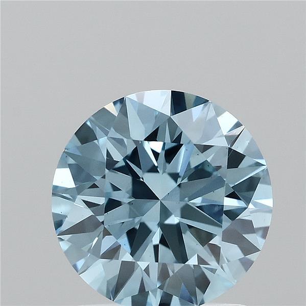 1.55ct Round FANCY VIVID BLUE VS1 Lab Created Diamond