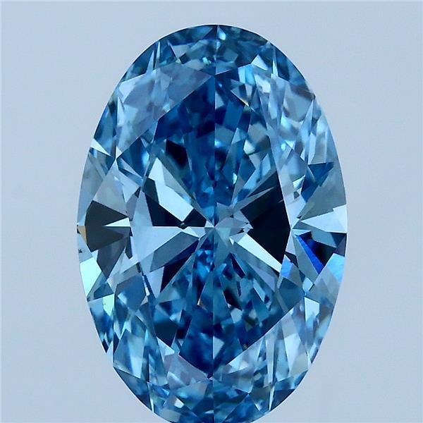 3.01ct Oval FANCY VIVID BLUE VS1 Lab Created Diamond