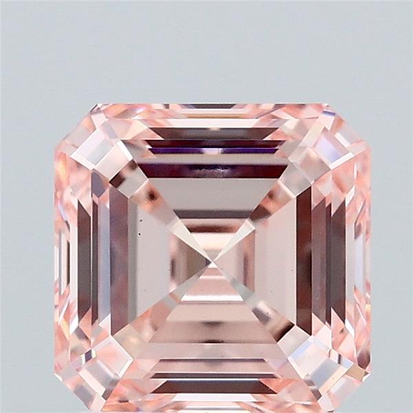 2.06ct Asscher FANCY INTENSE PINK VS1 Lab Created Diamond