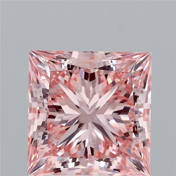 3.42ct Princess FANCY INTENSE PINK VS1 Lab Created Diamond