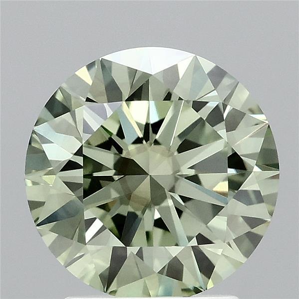 2.5ct Round FANCY VIVID GREEN VS2 Lab Created Diamond