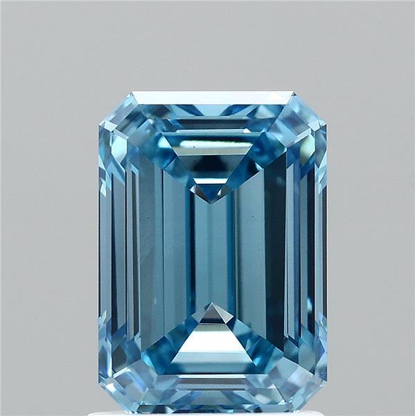 1.72ct Emerald FANCY VIVID BLUE VS1 Lab Created Diamond