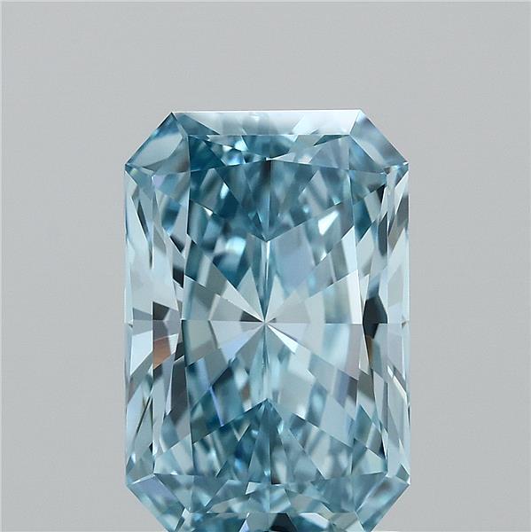2ct Radiant FANCY VIVID BLUE VVS2 Lab Created Diamond