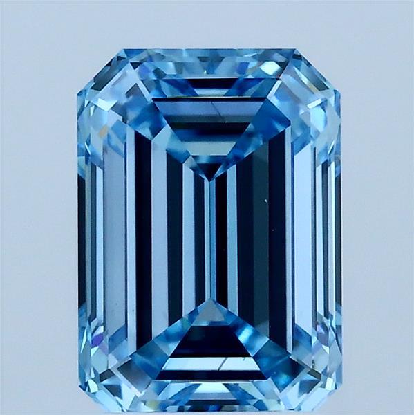 2.18ct Emerald FANCY VIVID BLUE VS1 Lab Created Diamond