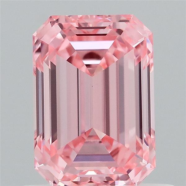 0.97ct Emerald FANCY INTENSE PINK VVS2 Lab Created Diamond
