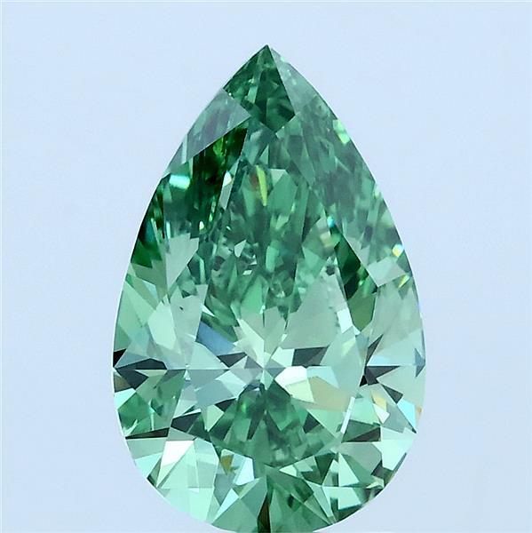 2.02ct Pear FANCY VIVID GREEN VVS2 Lab Created Diamond