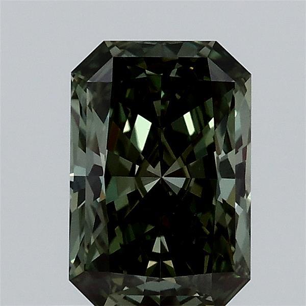 1.01ct Radiant FANCY VIVID GREEN VVS2 Lab Created Diamond