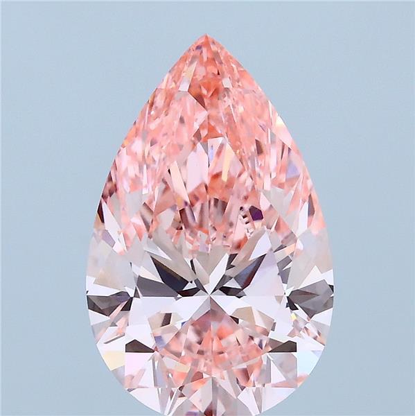 3.06ct Pear FANCY VIVID PINK VVS2 Lab Created Diamond
