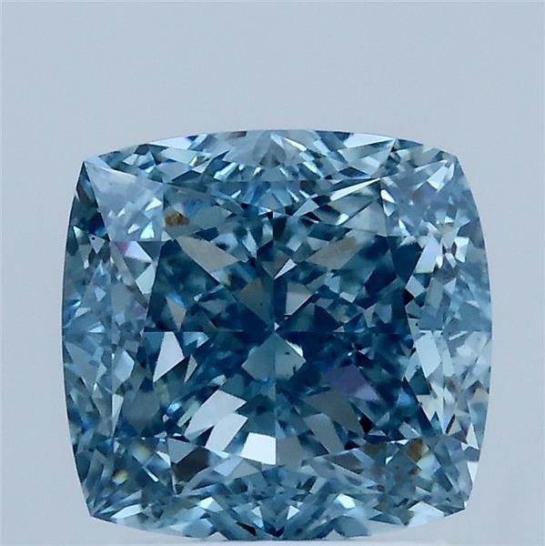 2.55ct Cushion FANCY VIVID BLUE VS1 Lab Created Diamond