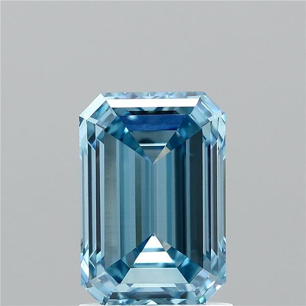 1.69ct Emerald FANCY VIVID BLUE VVS2 Lab Created Diamond