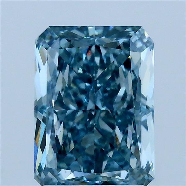 2.08ct Radiant FANCY VIVID GREENISH BLUE VS1 Lab Created Diamond