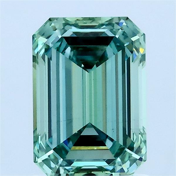 1.55ct Emerald FANCY VIVID BLUISH GREEN VS1 Lab Created Diamond