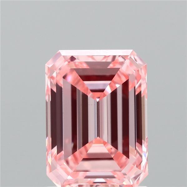 1.46ct Emerald FANCY VIVID PINK VS1 Lab Created Diamond