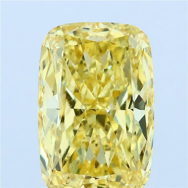 5.16ct Cushion FANCY VIVID YELLOW VS1 Lab Created Diamond