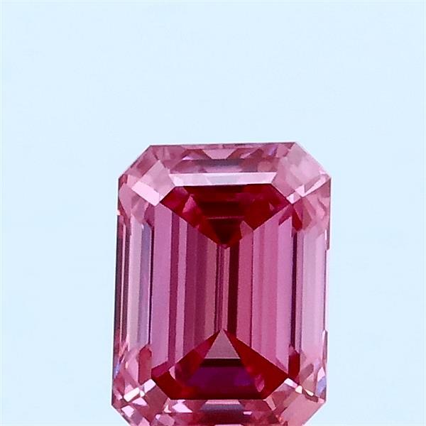 0.73ct Emerald FANCY VIVID PINK VVS2 Lab Created Diamond