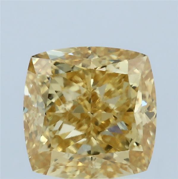 3.02ct Cushion FANCY VIVID YELLOW VVS2 Lab Created Diamond
