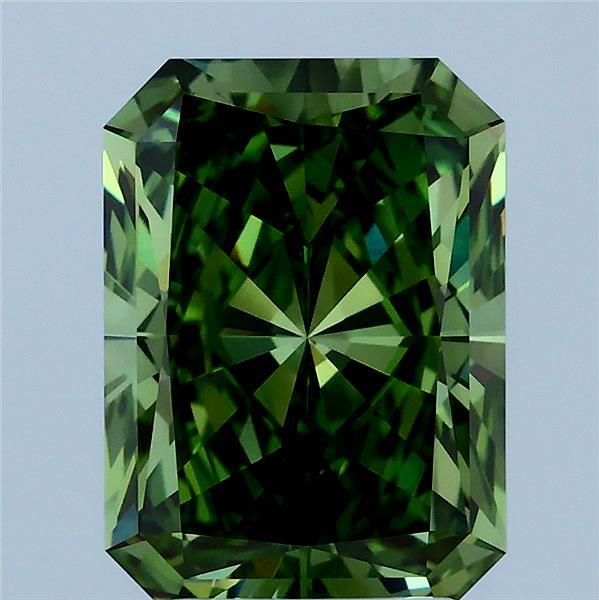 3.03ct Radiant FANCY VIVID GREEN VS1 Lab Created Diamond